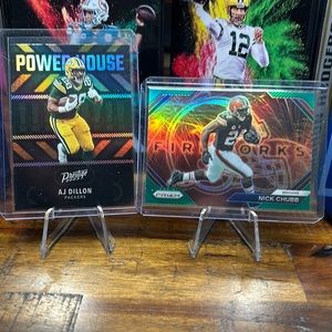 AJ Dillon (Prestige) Nick Chubb (Prizm) cards